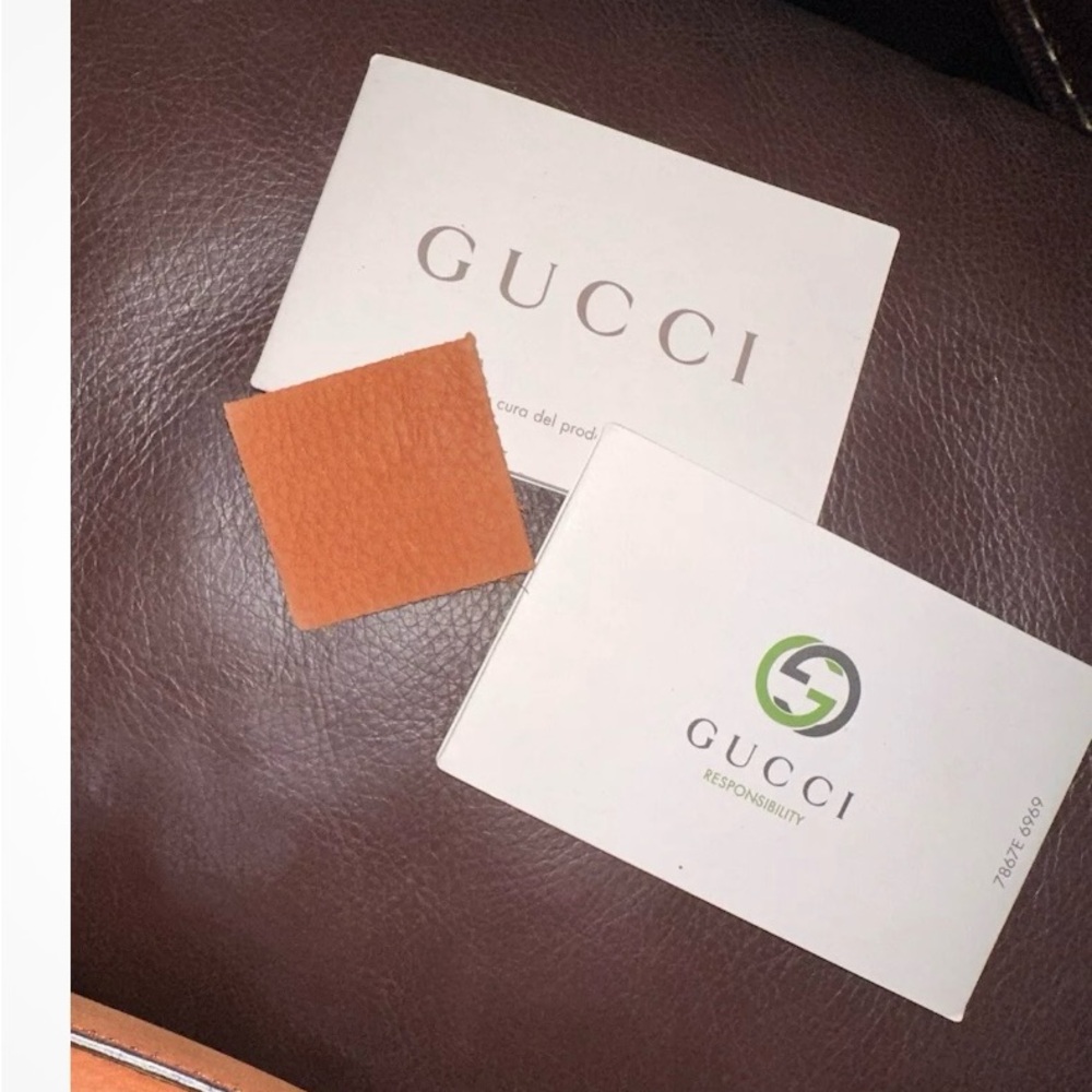 GUCCI Soho Chain Nubuck Orange Leather Tote - Picture 11 of 15